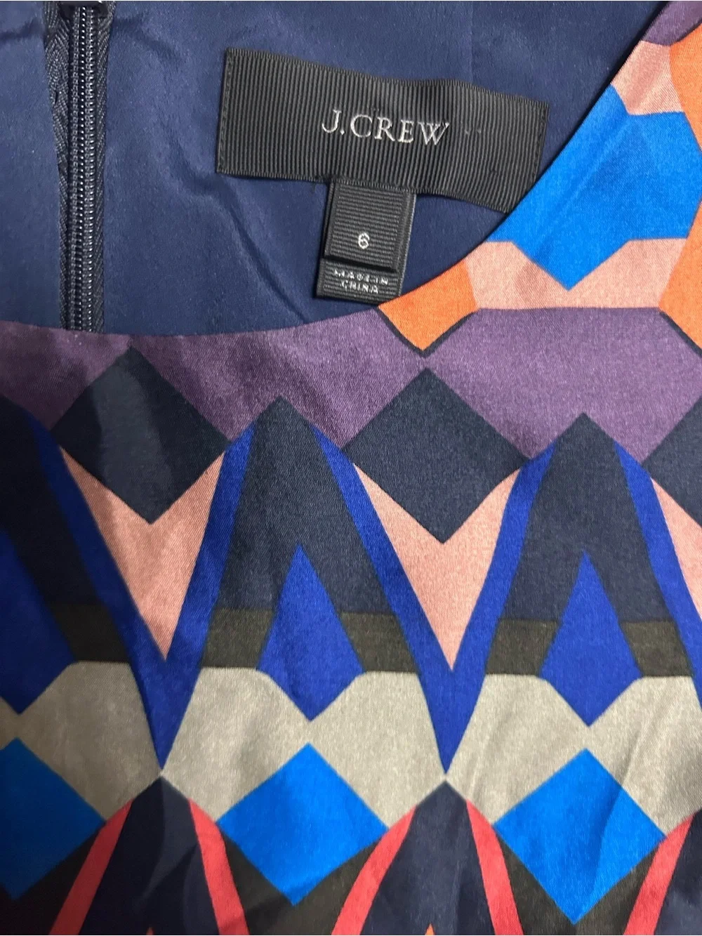 J.Crew Gemstone Geometric Graphic Print Shift Dress. Size 6